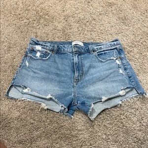 AF Distressed High-Rise Blue Denim Shorts sz32
